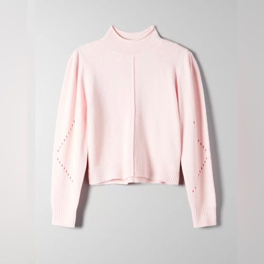 WILFRED By Aritzia Ingrid Pink Chenille Sweater